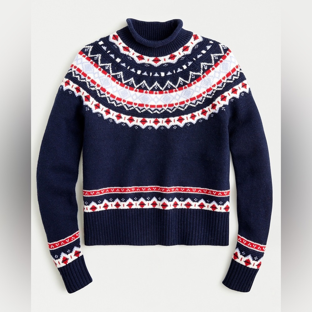 J Crew Rollneck Sweater in Fair Isle Size XXS